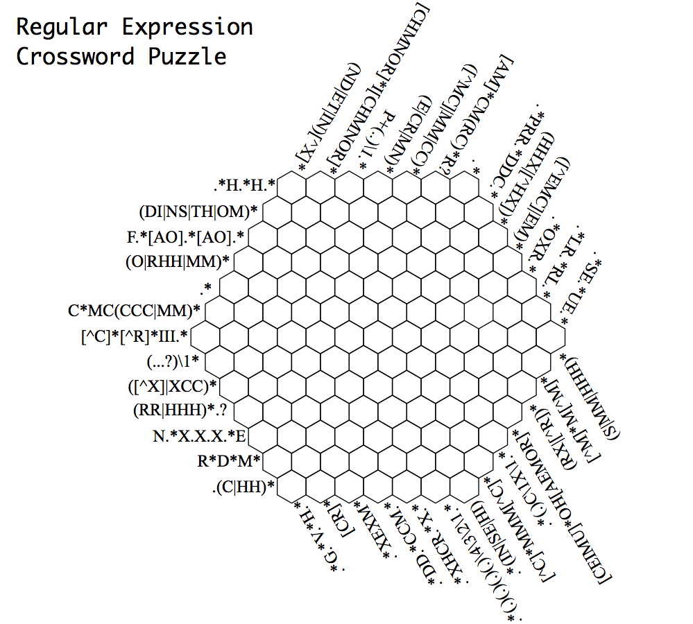 Regular Expression Crossword Puzzle