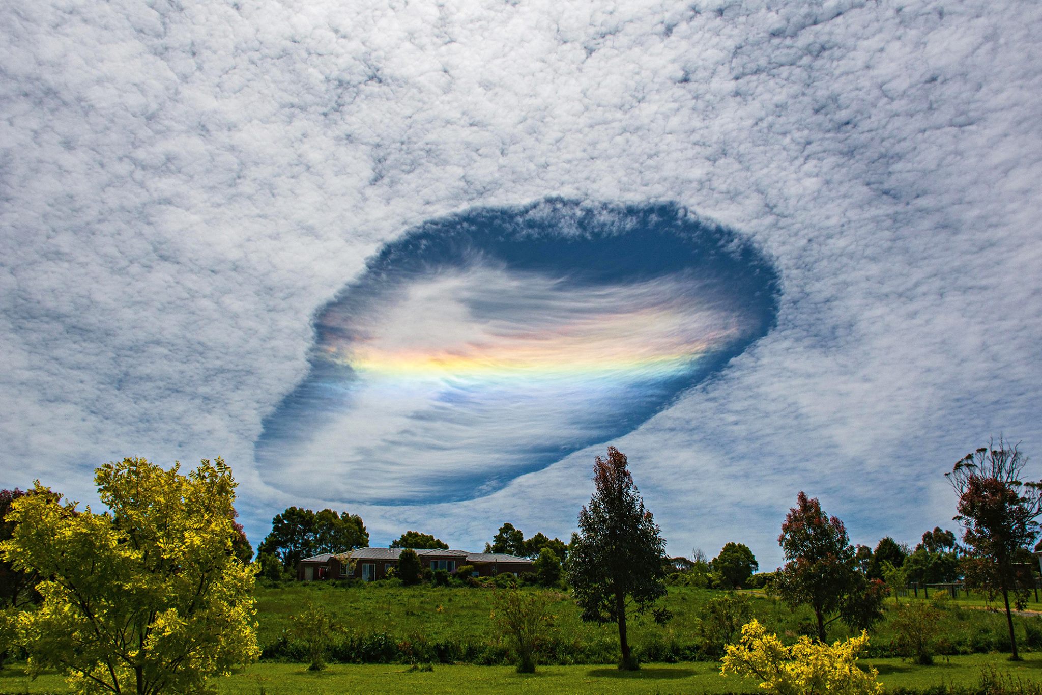 Rare cloud phenomenon over eastern Victoria, Australia.